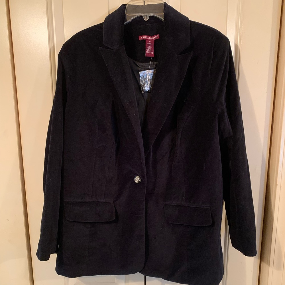 Jessica London size 14, Black velvet pant suit